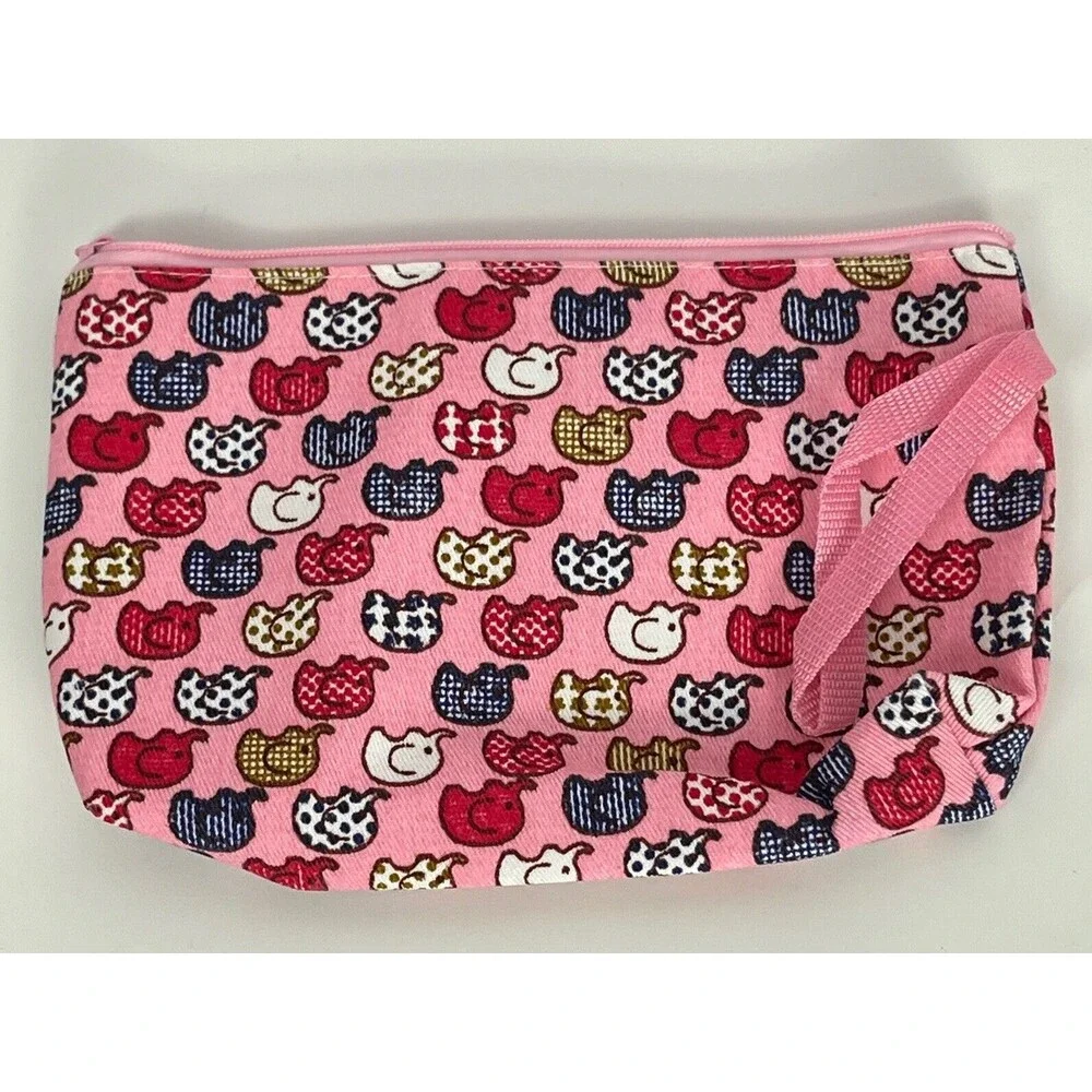 Makeup Case Cosmetic Zip Bag Elephant Toiletry Pouch Travel Organizer Pink 8x5in